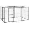 Outdoor Dog Kennel Steel with Roof 78.1 ft²