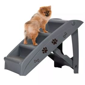 Foldable Dog Ramp Stairs Steps -Grey