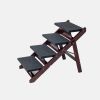 Wooden Dog Stairs/Steps - Foldable 4 Levels Pet Stairs & Ramp Perfect for Beds and Cars - Portable Dog/Cat Ladder Up to 110 Pounds