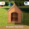 Outdoor Dog House, Waterproof Puppy Shelter Indoor Doghouse with Elevated Floor