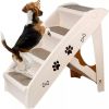 Foldable Dog Ramp Stairs Steps -Tan