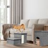 Dog Stairs for Bed and Couch 42cm H, Foldable Dog Stairs for Small Older Dogs Cats, 4 in 1 Adjustable Pet Cat Stairs Steps with Storage