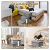 Dog Stairs for Bed and Couch 42cm H, Foldable Dog Stairs for Small Older Dogs Cats, 4 in 1 Adjustable Pet Cat Stairs Steps with Storage