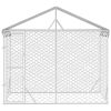 Outdoor Dog Kennel with Roof Silver 9.8'x4.9'x8.2' Galvanized Steel