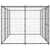 Outdoor Dog Kennel Steel with Roof 78.1 ft²
