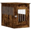 Dog Crate Furniture Smoked Oak 21.7"x31.5"x26.8" Engineered Wood
