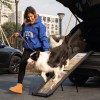Folding Dog Ramp for Trucks SUVs, Portable Climbing Dog Car Ramp with Nonslip Traction and Extendable Support Legs, Dog Steps Up to 200 LBS