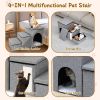 3 Step Pet Stair 4-IN-1 Foldable Dog Ramp Non-Slip Cat Storage Ladder with Scratcher Storage and Pet House for Old Pet Small/Medium Dog/Cat 165LBS Max