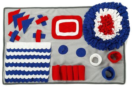DPet Life 'Sniffer Snack' Interactive Feeding Pet Snuffle Mat (Color: Grey / Red / Blue)