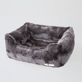 Luxe Dog Bed (Color: Pewter, size: LG)